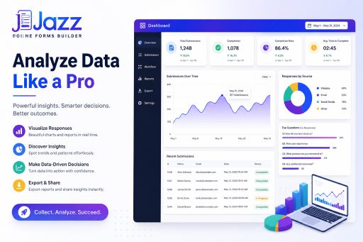 Analyze Data Like a Pro with Jazz easy online forms builder.