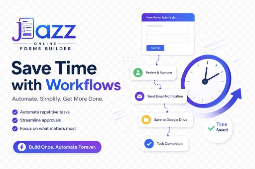 Jazz Easy Online Forms Save Time with Workflows.